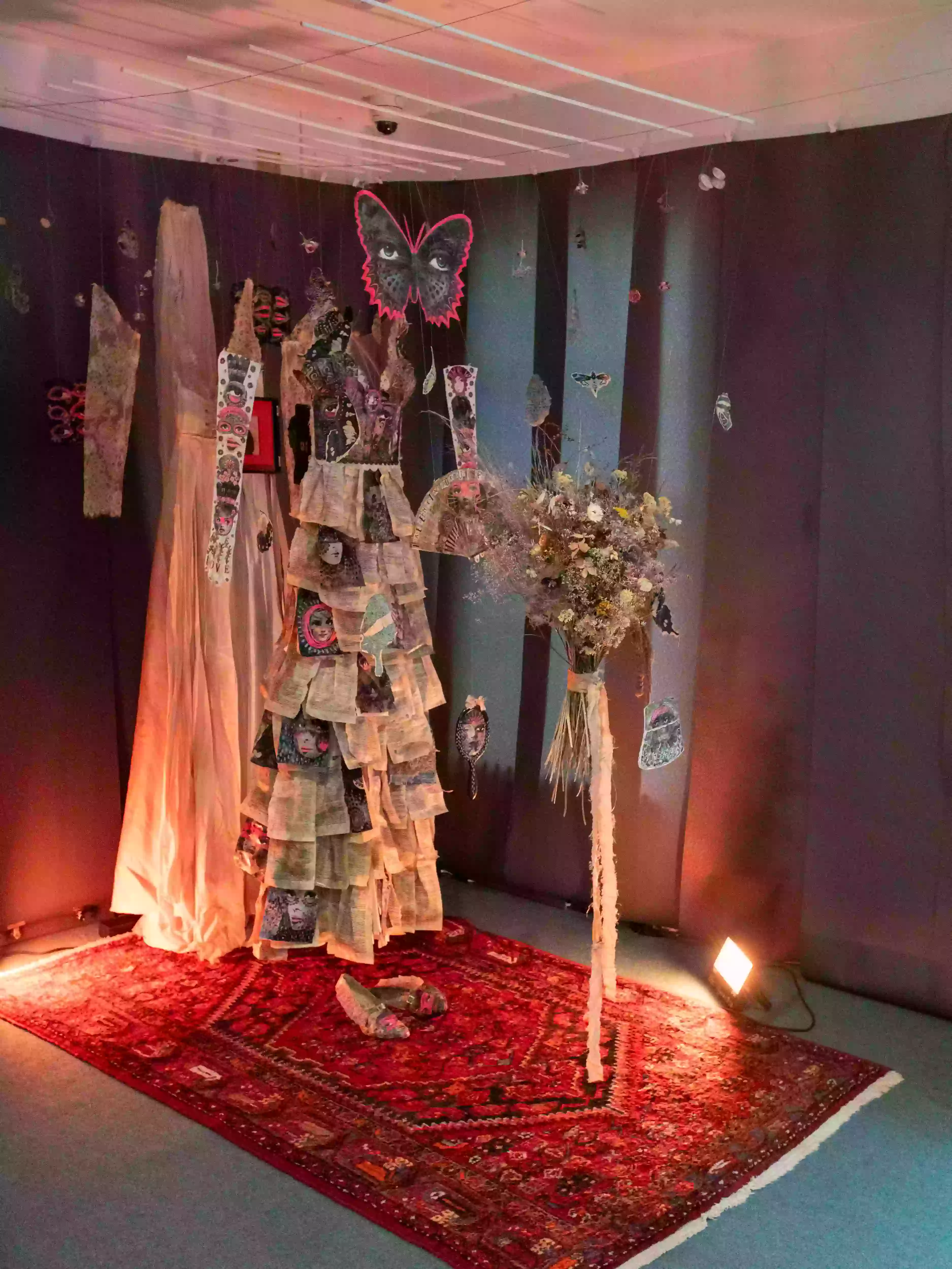 The Dress of Great Expectations installed in the historic rooms of Cumberland House Museum, Portsmouth