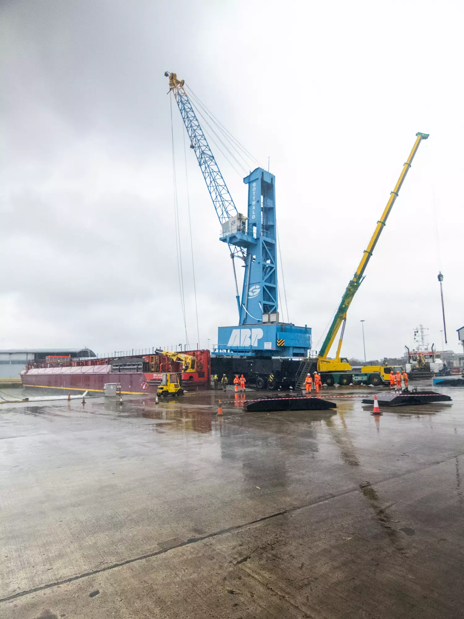 Photo of ABP crane Margaret on the quayside at the Port of Southampton before its move to Newport