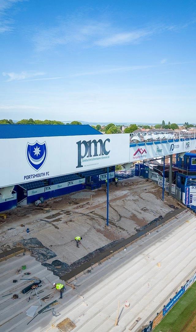 Drone shots of Fratton Park renovations - Image 2